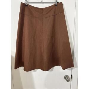 Anthropologid Hd In Paris A-line Skirt US 14 Autumn Brown Raw Hem Excellent